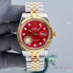 Swiss Quality Rolex Datejust ii 41mm Cherry red Dial Diamond Markers Jubilee Watch